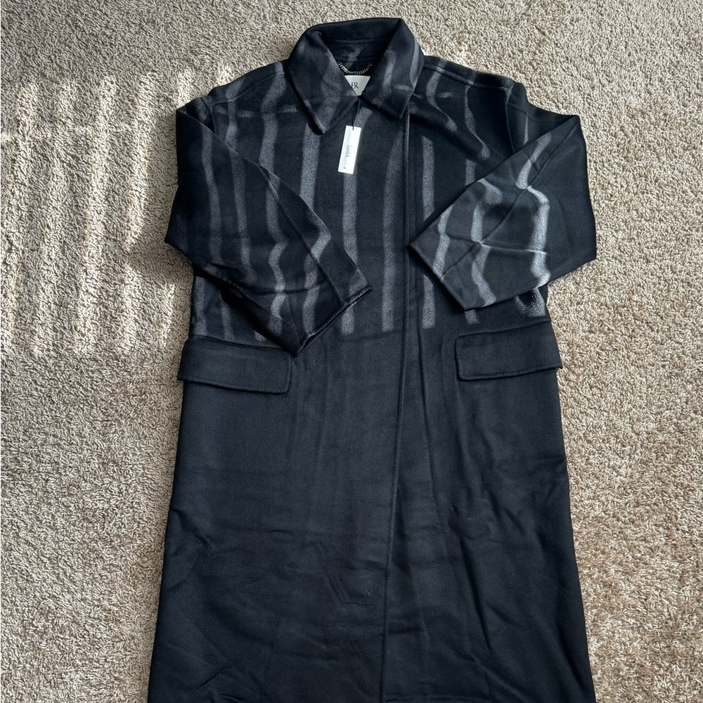 Banana Republic Black Wool Coat w/ Scarf